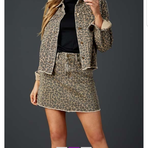 Tan and Black Stevie Denim Skirt - Picture 3 of 3